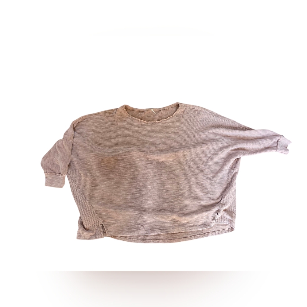 Hello Nite Neutral Tone Exposed Seam Oversized Lightweight Pullover Sweater Sz M